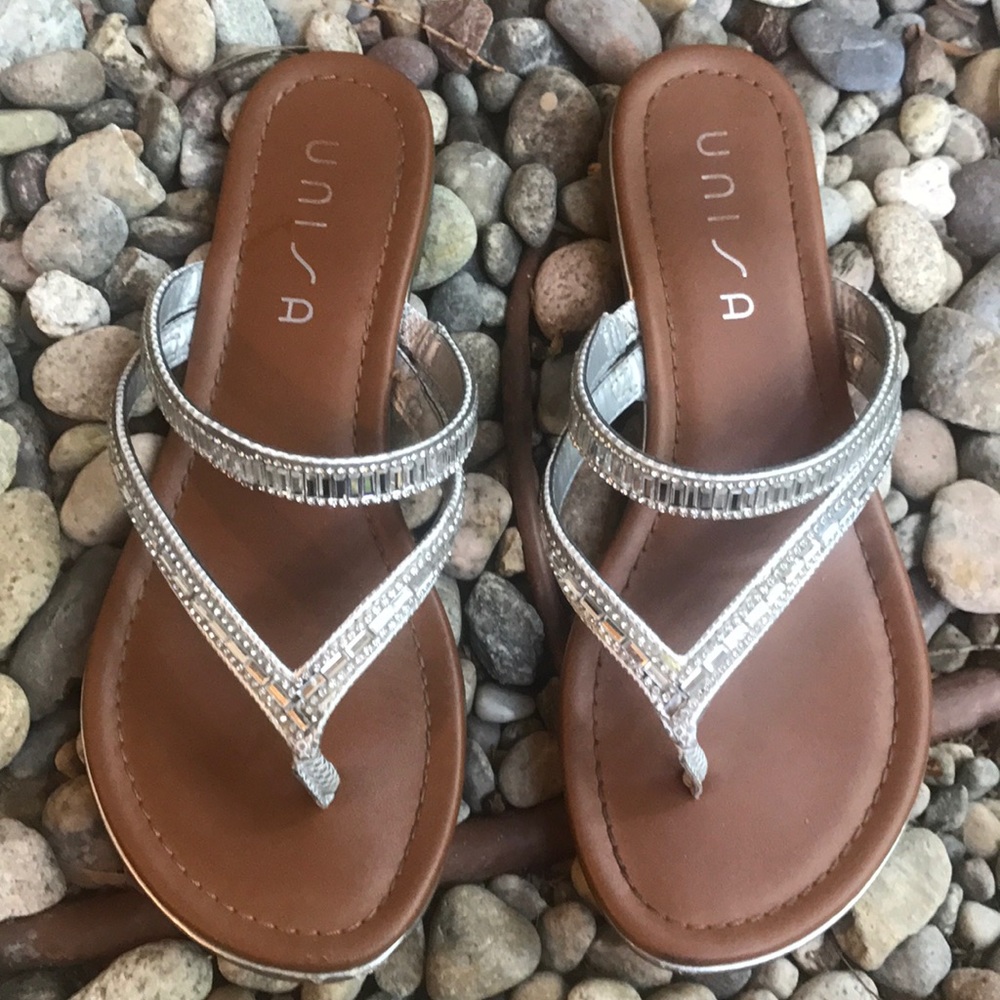Jeweled thong sandals